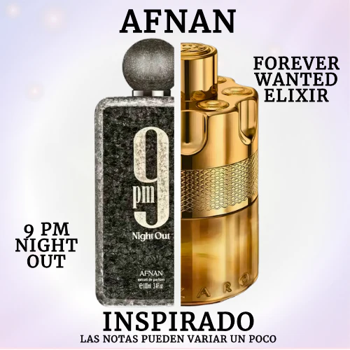 9 PM Night Out 100 ML Extrait de Parfum Unisex - Afnan - (Inspirado en Forever Wanted Elixir)