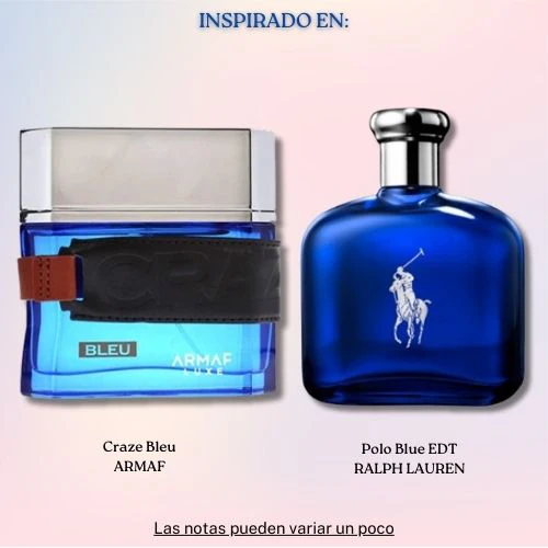 Craze Bleu EDP 100 ML For Men - Armaf (Inspirado en Polo Blue EDT)