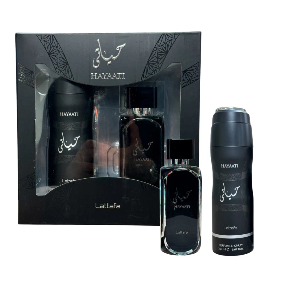 Hayaati EDP 100 ML + Deo 200 ML Set Unisex- Lattafa - (Inspirado en Invictus)
