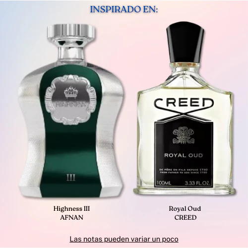 Highness III EDP 100 ML for Men - Afnan (Inspirado en Royal Oud)