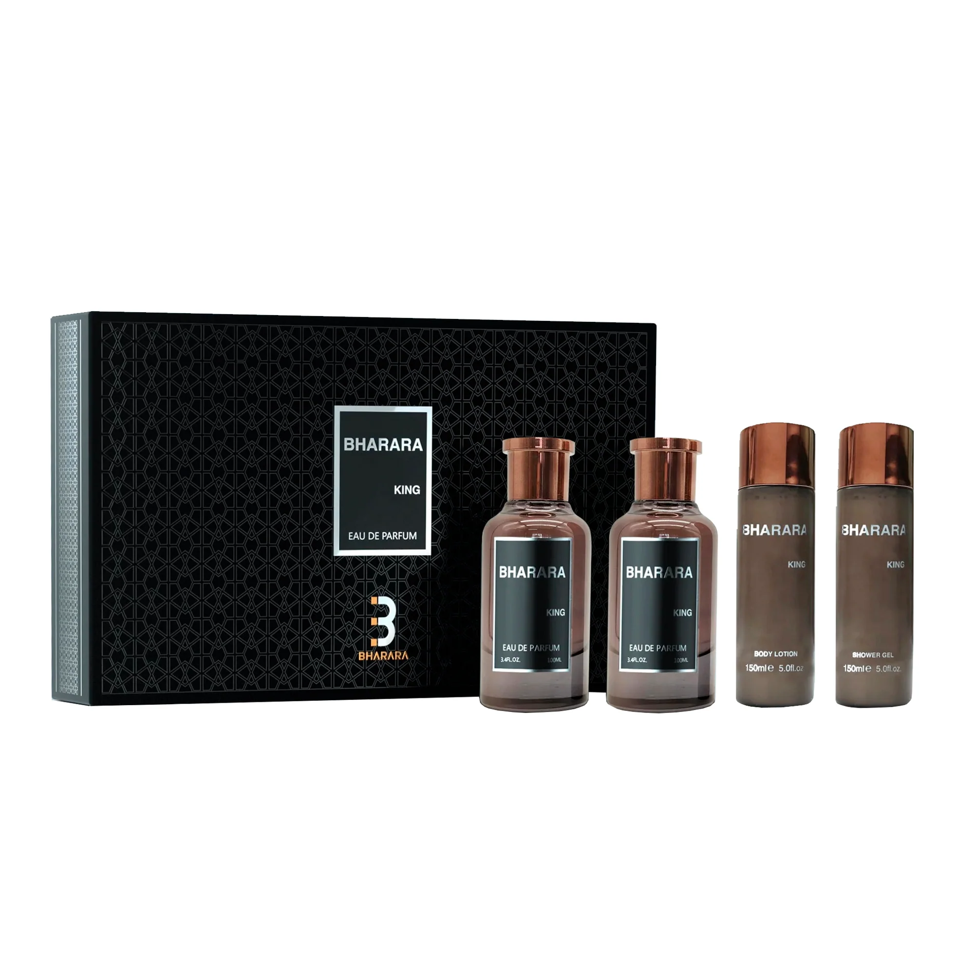 King EDP 100 ML + Body Lotion 150 ML + After Shave 100 ML + Shower Gel 150 ML Estuche - Bharara