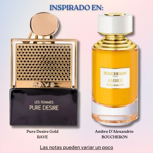 Les Femmes Pure Desire Gold EDP 100 ML for Women - Rave (Inspirado en Ambre)