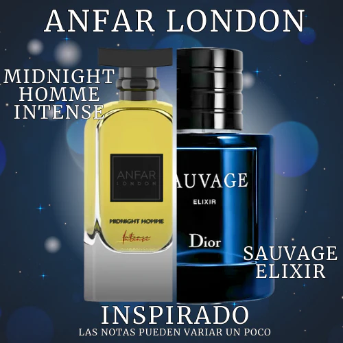 Midnight Homme Intense Extrait de Parfum 100 ML For Men - Anfar London - (Inspirado en Sauvage)