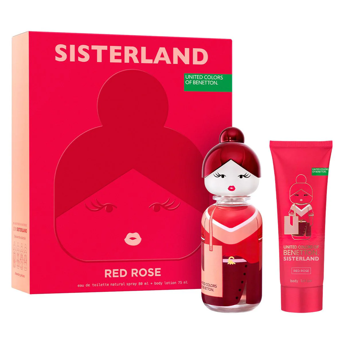 Sisterland Red Rose EDT 80 ML + Body Lotion 75 ML Estuche - Benetton
