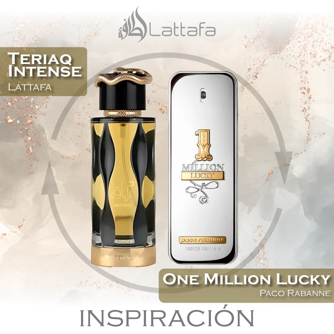 Teriaq Intense EDP 100 ML Unisex - Lattafa - (Inspirado en One Million Lucky)