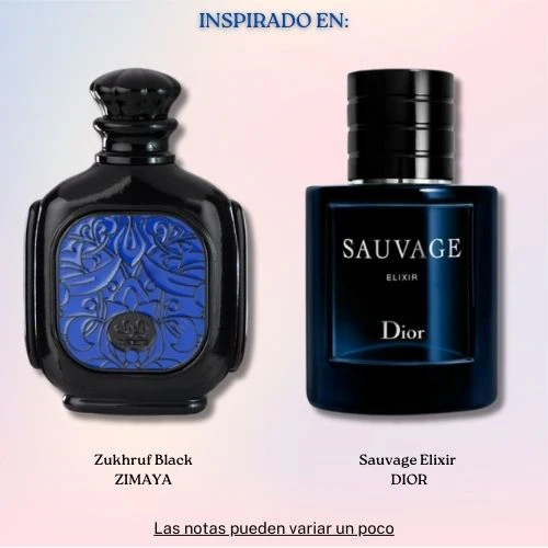 Zukhruf Black EDP For Men 100 ML - Zimaya - (Inspirado en Sauvage Elixir)